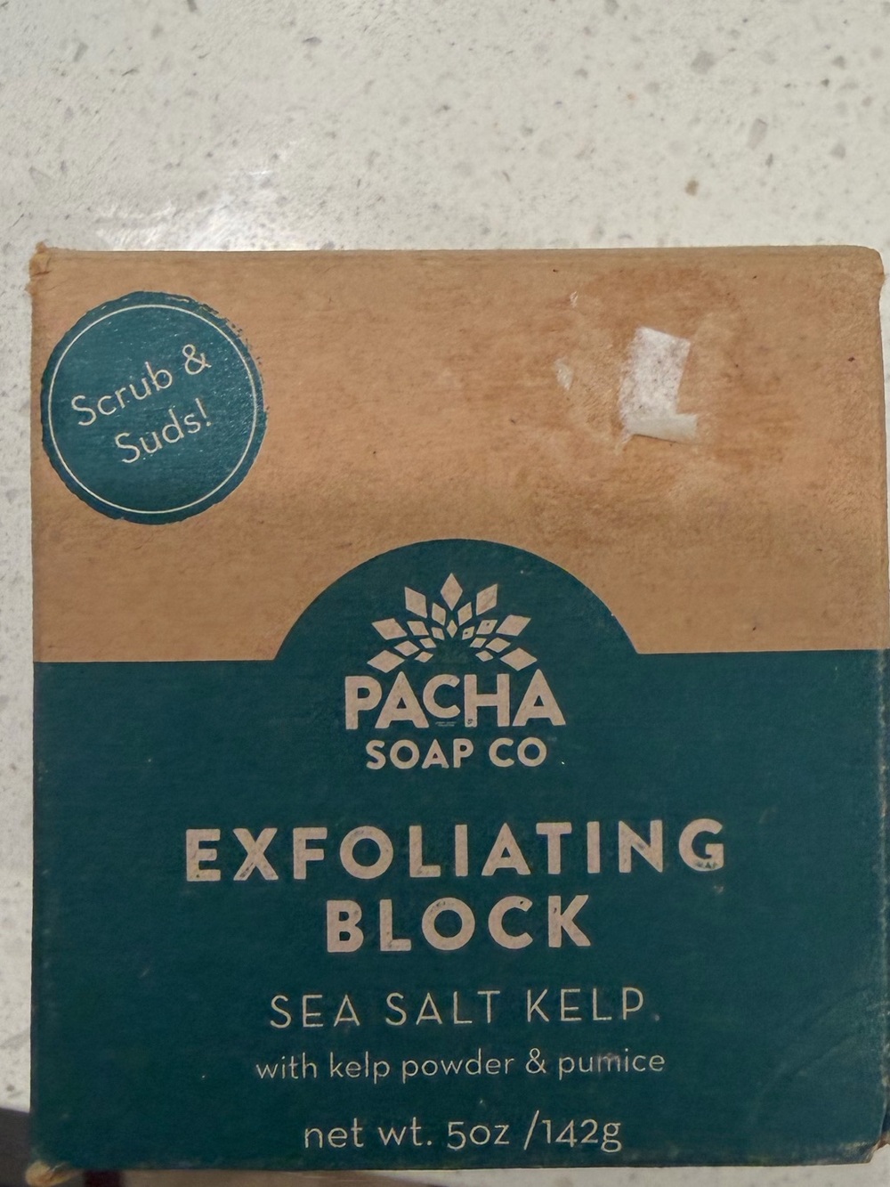 Sea Salt Kelp Exfoliating Block - Teal & Kraft